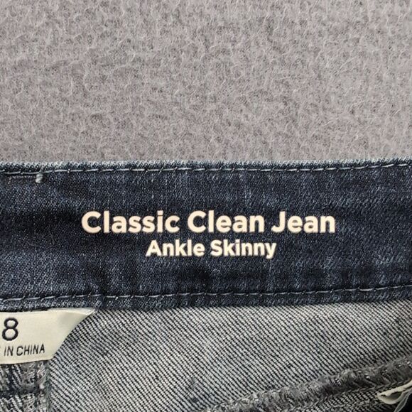 Laurie Felt Women 8 Dark Wash Mid Rise Classic Clean Ankle Skinny Jean - Picture 7 of 13